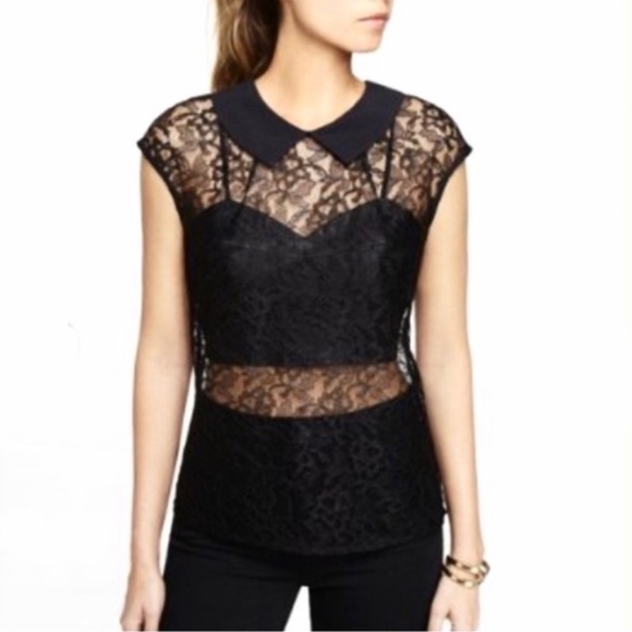 Express Tops - Express Peter-pan Collar Collar Top